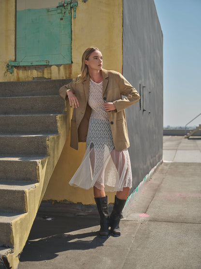 MAJORS FAUX SUEDE BLAZER in CAMEL