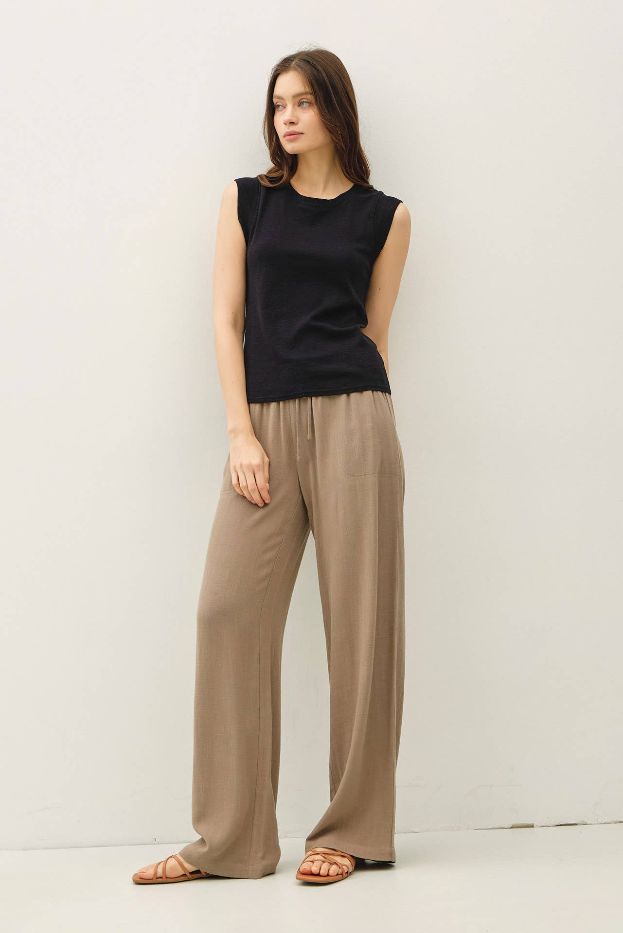 BASICS COTTON CREW NECK TANK TOP