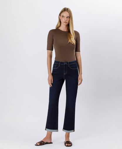 Bella CUFFED CROP STRAIGHT JEANS- some sizes preorder