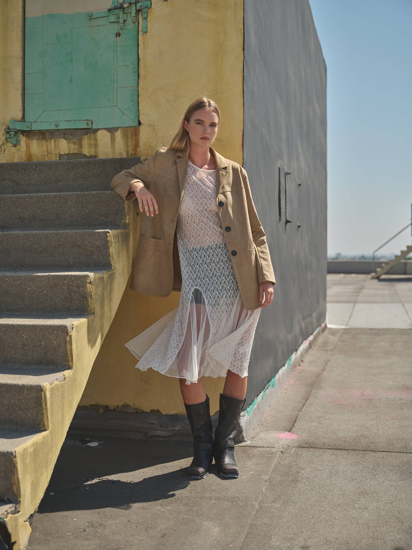 MAJORS FAUX SUEDE BLAZER in CAMEL