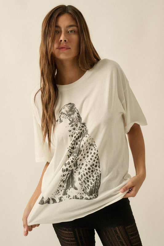 Cheetah Vintage Oversized Graphic T-Shirt