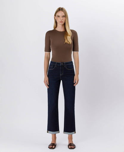 Bella CUFFED CROP STRAIGHT JEANS- some sizes preorder