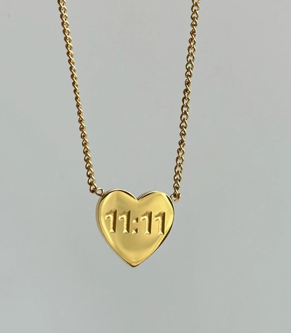 11:11 Heart  Stainless Steel Necklace