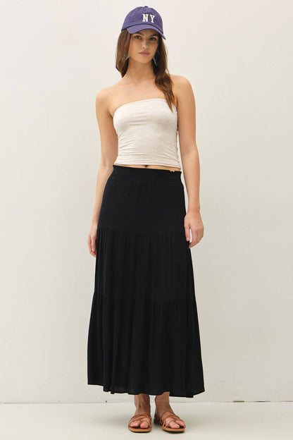 Zoe tiered midi skirt