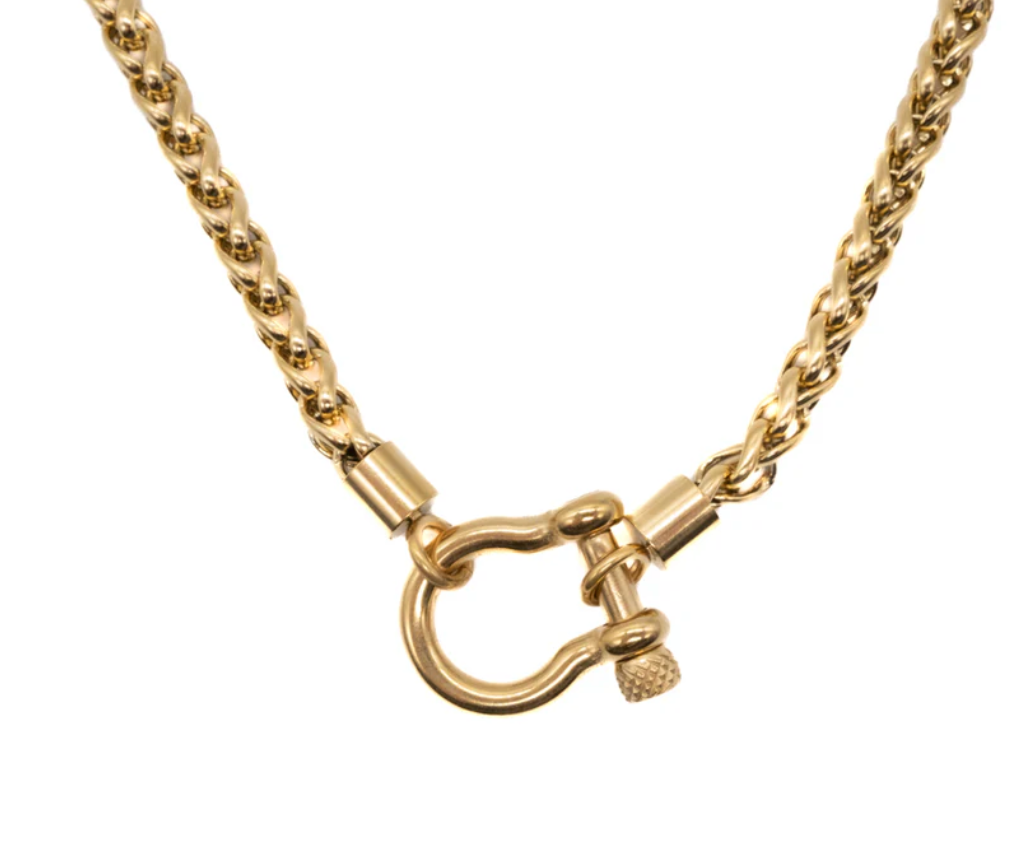 Carabiner horse Bit- Charm Chain  Two Tone