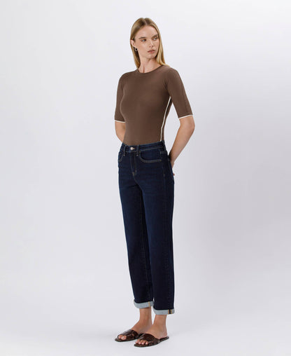 Bella CUFFED CROP STRAIGHT JEANS- some sizes preorder