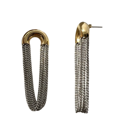 Verona- the Mixed Media Mixed Metal Tassel Hoop Earring