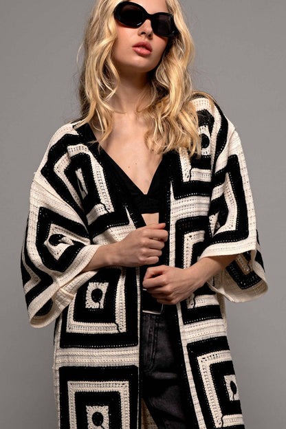Geo cardigan o/s
