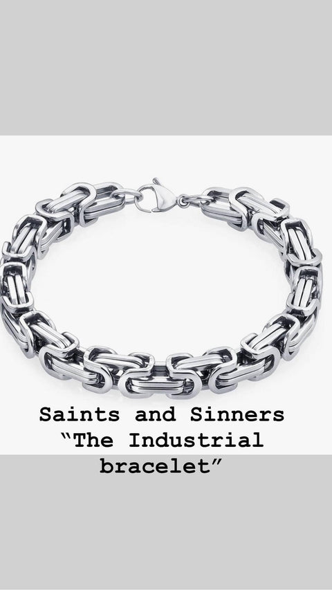 Industrial silver bracelet