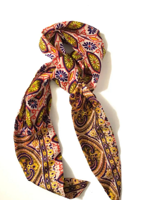 Upcycled silk head scarf by Annahmol
