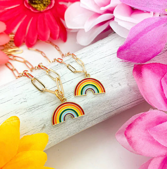 No rain, no rainbow necklace