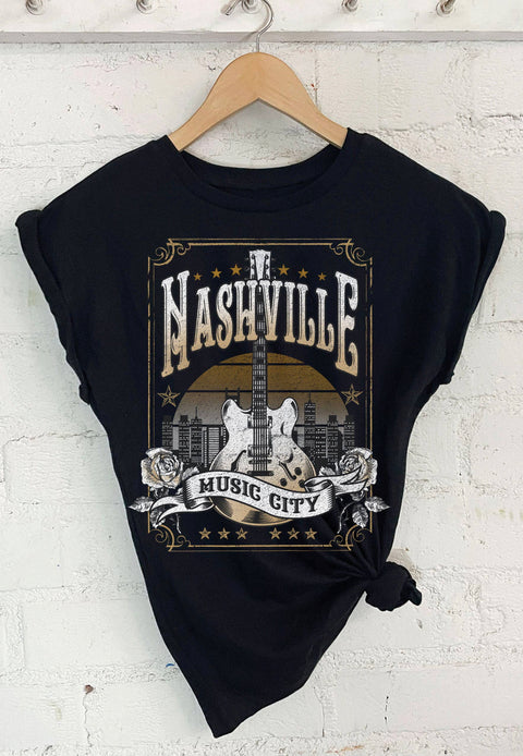 Nashville rolled a sleeve tee