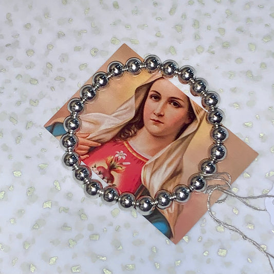 Saints & Sinners sterling silver stretch 8mm beaded bracelet