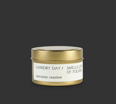 Laundry day travel tin candle
