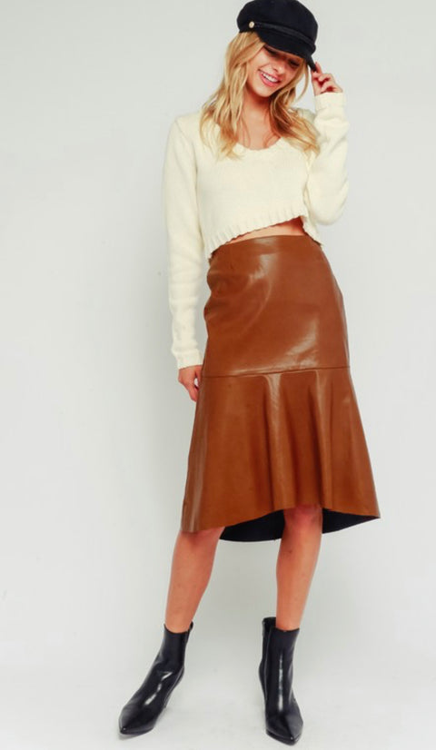 Gemma vegan leather skirt