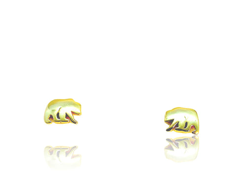 Gold bear earrings
