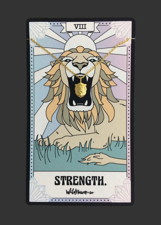 Tarot card tiger necklace