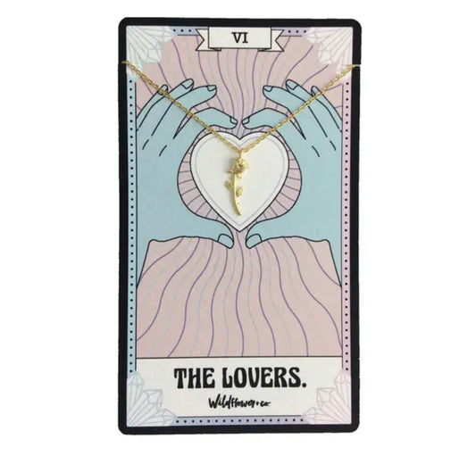 Tarot card rose necklace