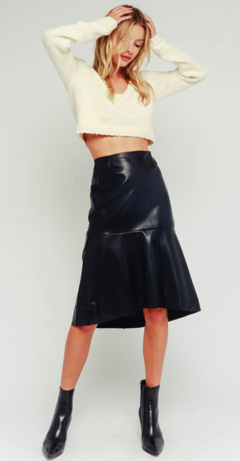 Gemma vegan leather skirt