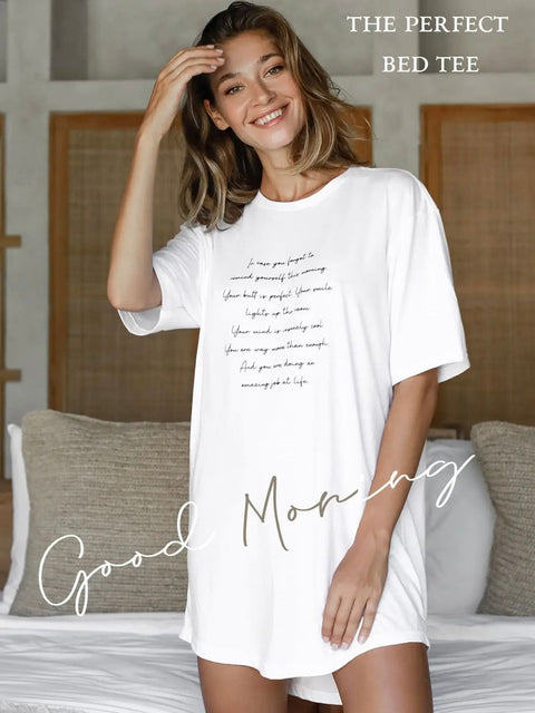 Morning mantra Tee dress/ sleep shirt